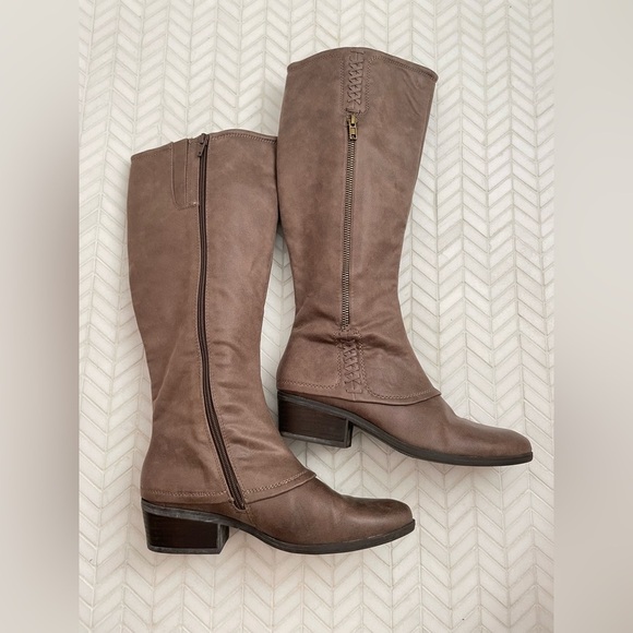 BareTraps Tall Riding Boots M Zipper Faux Leather Equestrian Wide Calf - Picture 5 of 8